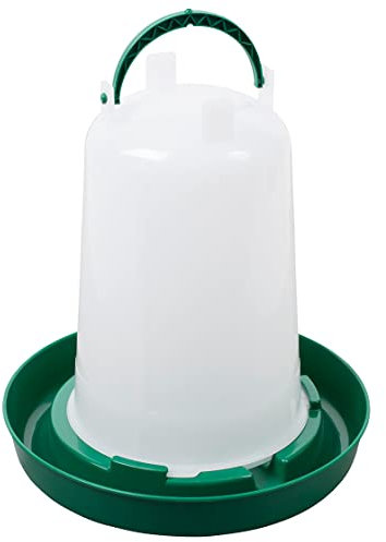 Hühnertränke 1,5 Liter, grün - Geflügeltränke für Hühner - Automatische Wassertränke - Stülptränke, Kükentränke, Wachteltränke, Vogeltränke - Wasserspender mit Bajonettverschluss und Aufhängung