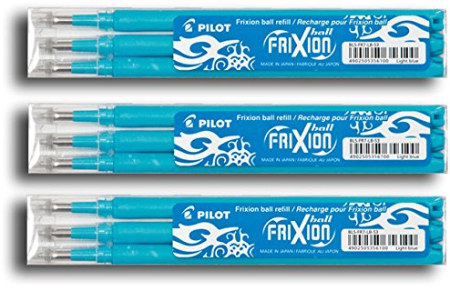 Pilot Frixion Tintenroller-Ersatzminen radierbar (9er Set, hellblau)