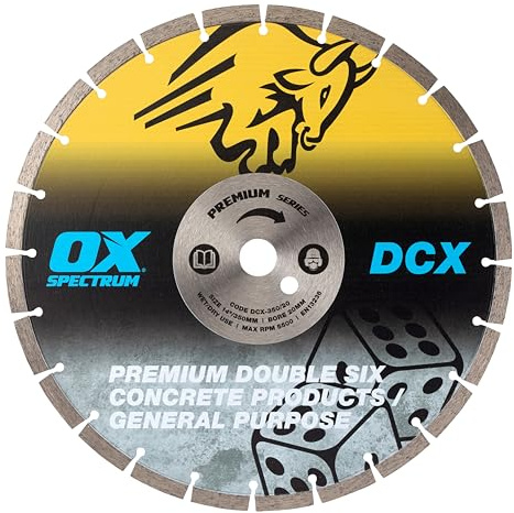 OX Spectrum Plus 350mm Diamond Blade – General Purpose Double Six | 350mm General Purpose Diamond Blade – Wet & Dry, Double Six Segments, Long Life for Cut-Off Saws & Disc Cutters