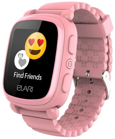 Elari 2G Reloj Inteligente Niño y Niña GPS Localizador y Llamadas Bidireccionales Audio, Chat de Voz, Botón SOS, Pantalla Táctil Grande y Brillante, Juegos KidPhone 2 (Rosa)