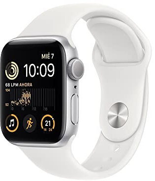 Apple Watch SE (2.ª Gen) (GPS, 40mm) Caja de Aluminio en Plata con Correa Deportiva Blanca - Talla única (Reacondicionado)