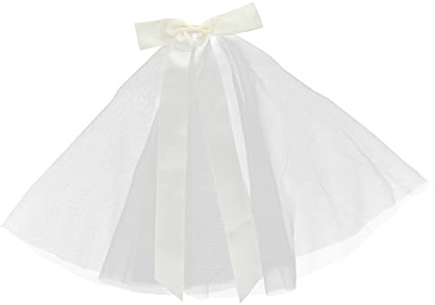 minkissy Hochzeits Schleier Mit Schleifen Design Elegantes Brautaccessoire Für Junggesellinnenabschied Hochzeitsfeiern Satin Netzstoff Perfektes Fotorequisit Für Bräute