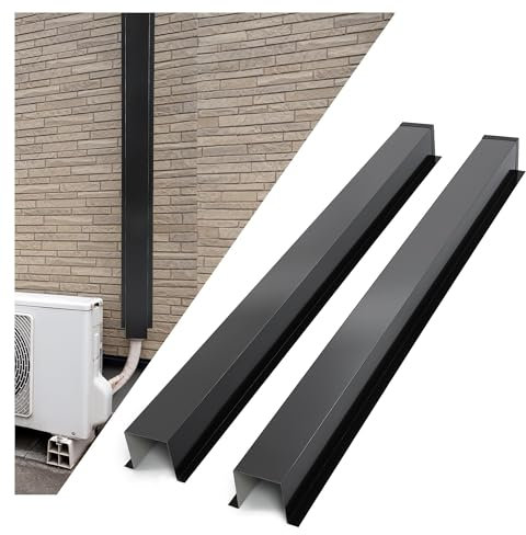 KUAFU Juego de cubiertas de línea de metal de 6 x 4 pulgadas compatible con aire acondicionado mini split y central y bomba de calor, ajuste universal, juego de línea dividida AC Mini Split de acero,