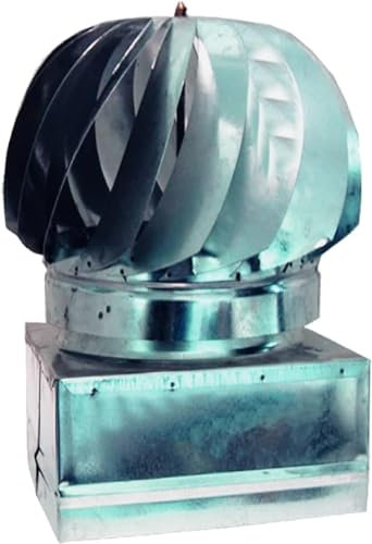 Kippen 3051K - Comignolo Girevole per Camini. In Lamiera Zincata con Base Quadrata 27x27 cm.