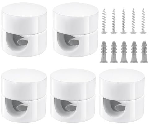 5 Pezzi Ferma Cavo,Perni da Parete E da Soffitto,Decentratore da Soffitto per Cavi Elettrici,Supporto in Superficie per Il Tuo Progetto Fai-Da-Te,per Decentratore Lampadario,Bianco