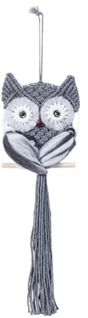 Sharplace Makramee-Wanddekoration, handgewebter -Wandteppich, Boho-Ornament, Eule, Makramee-Wandbehang für Kinderzimmer, Fenster, Wohnzimmer, Zuhause, 60cmx14cm