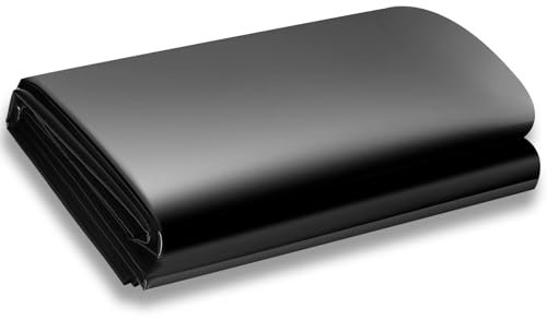 SDLDEER Teichfolie, Teichfolie 2x3m, Schwarz HDPE Teichfolien Schwerlast, für Blumen Gärtner Gewächshäuser Teiche Wasserauslese UV Stabil