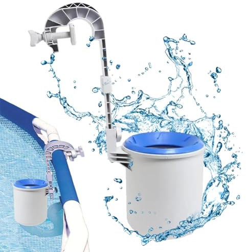 QUTBAG Skimmer suspensión, Skimmer Superficie Montaje en Pared, Skimmer Flotante Estanque, recolector de Hojas caídas para Estanque Peces, Limpiador Extractor Superficie Piscina para Estanque Peces