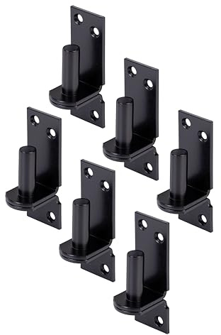 Alberts 868758 Gond sur platine | dans les modèles avec crochet DI ou DII | galvanisé, plastifié, en noir | cote axe Ø16 mm | platine 116 x 40 mm | kit de 6