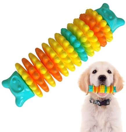 Tandleksak - bitbeständig tuggleksaker hundleksak larvformad långsam matare, hundtuggpinne, valpar tandsprickningsmaterial för medium, små hundar