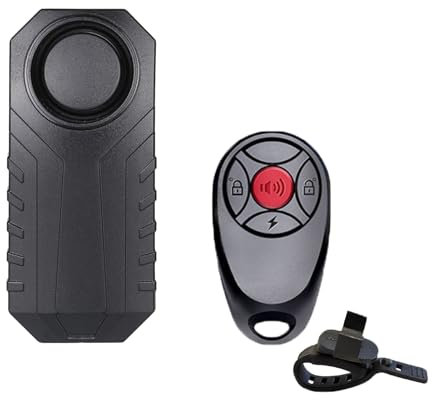 Mengshen Motorcycle Alarm Vibration Bike Alarm for Ebikes Bicycle Wireless Anti Theft Alarm System 113dB Loud Upgraded Remote Control with Silicone Strap