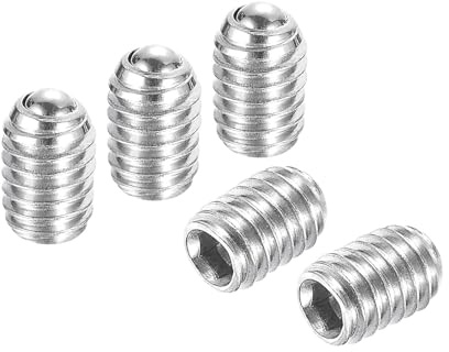 QUARKZMAN Kugelspitze Madenschrauben 15 Stück Kugelkopf-Stellschraube, M4 x 6mm 304 Edelstahl Metrische Feder Sechskant Schraube