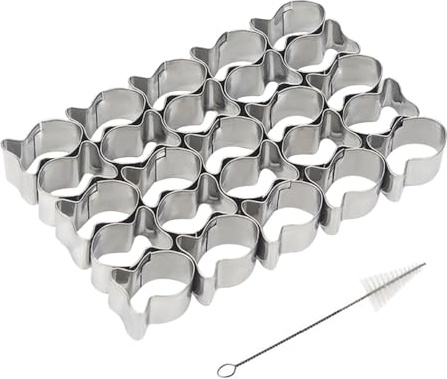 Cracker Ausstecher, Goldfisch Ausstechformen mit Bürste, Edelstahl, 25 Mulden, Süße Fisch Ausstechform Keksausstecher zum Backen, Party Dekoration