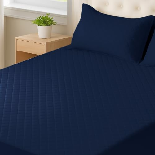 CYCMACO Protector Colchón Impermeable 160x200cm, Transpirable Anti Ácaros Cubrecolchon, Extra Profundo, Elástico En Todo El Contorno, Lavable, Protección Incontinencia Y Sudor, Azul Oscuro