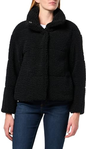 Levi's Women's Patchwork Quilted Teddy Coat, Black Shortie, Small