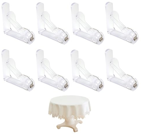 Vxiwscy Pinzas para Mantel Transparentes, Pack de 8Unidades, Resistentes a la Intemperie y Antideslizantes, para Mesas de hasta 45 mm - Ideal para Jardín, Balcón e Interiores