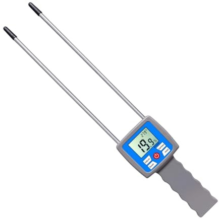 perfk Feuchtigkeitsmessgerät mit Sonde, präzises, Robustes, vielseitig einsetzbares, tragbares -Display mit Hintergrundbeleuchtung für Futtergras,