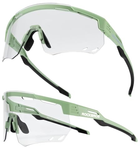 ROCKBROS Selbsttönend Sonnenbrille Fahrradbrillen Photochromatische Sportbrille für Damen und Herren UV400 Schutz TR90 Rahmen Radsport