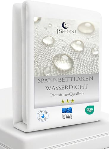 Wasserdichtes Spannbetttuch 100 x 200 cm–Matratzenschoner für Einzelbetten und Pflegebetten–Atmungsaktives Bettlaken Inkontinenz-Feuchtigkeitsschutzauflage–Geräuschlos, Waschen bei 95 °C (100x200x28)