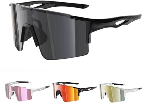 Generisch Fahrradbrille für Herren Damen, Schnelle Brille, Polarisiert Sportbrille Laufbrille