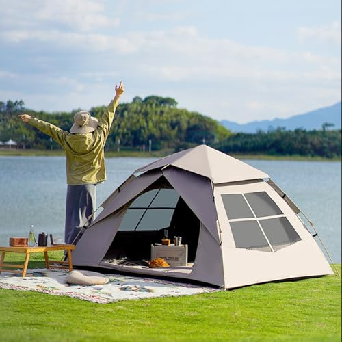 Camping Zelt, 2-3 Personen Outdoor-Pop-up-Zelt, UV-beständig und wasserdicht, mit reisefreundlicher Aufbewahrungstasche, geeignet für Wanderungen und Outdoor Aktivitäten (200 × 150 × 135 cm)