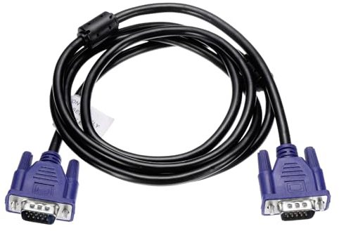 sourcing map Cable VGA (5 pies de 9 pines) – Cable adaptador de cable de vídeo macho a macho para TV, PC, computadora, laptop, monitor, proyector de pantalla, color azul