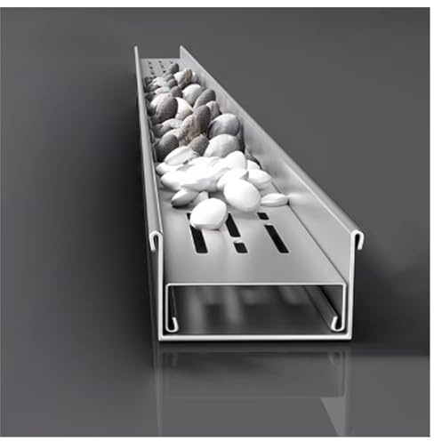 JUCCJUXIN Canaletta Scolo Acqua Piovana Set Canali di Drenaggio Lineari, Drenaggio for Trincee da Giardino Esterno, Grondaia for Canale di Scarico Copertura Riempita(H15*W6.5CM/H5.91*W2.56IN)
