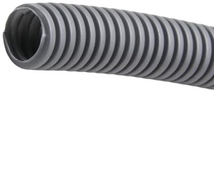 WUDOLI Tubo corrugato isolato in PP da 5 metri, tubo flessibile filettato da 11,6 mm a 34,5 mm, manicotto protettivo in plastica for tubi corrugati strumenti(Grey,AD 28.5 x ID 23mm)