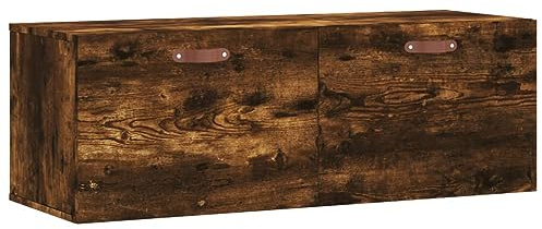 XHNIFBN Armoire Murale Chêne Fumé 100x36,5x35 cm Meuble TV Flottant en Bois d'Ingénierie, Étagère Suspendue de Rangement pour Salon, Chambre et Couloir