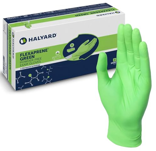 Halyard Health 44794 Chloroprene Exam Gloves, Medium, Green (Pack of 200)