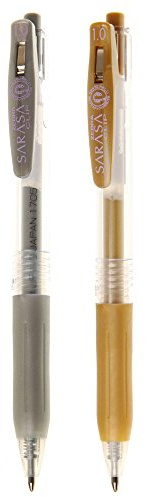 Zebra Pen Sarasa Clip Gelschreiber, 1,0 mm, 2 Stück, Gold und Silber