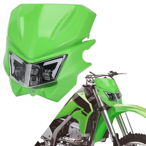 AnXin Motorcycle LED Headlight Head Light Lamp Headlamp Kit for KX125 KX250 KXF250 KXF450 KLX200 KLX250 KLX450 KX65 KX85 Dirt Bike Green | Dirt Bike LED Head light for KX125 KX250 KXF250 KXF450 KLX200 KLX250 KLX450 KX65 KX85 Green