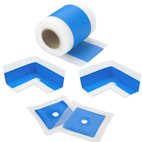 Bauhandel24 - Dichtband Set D11, Abdichtband 10m, 2x Innenecke, 2 x Dichtmanschette Rohr, Abdichtung Dusche ...