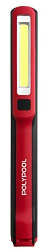 POLY POOL PP3164 Linterna Led Recargable De Trabajo con Luz Ultra Led COB 3W 200lm y Linterna Superior 140lm, Lampara Portátil Adecuado para Trabajo de Taller, Clip Magnético y Batería Recargable USB