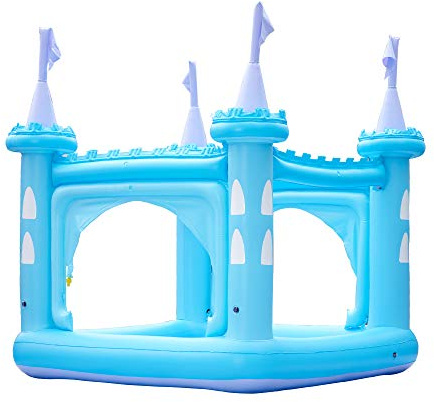 Teamson Kids Grande Piscina Gonfiabile d'Acqua Gigante con Irrigatore, Castello Blu all'Aperto per Ragazzi e Ragazze 208 x 208 x 216 cm con Accessori