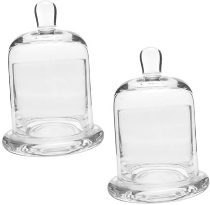 2 Sätze Glasglocke Werkzeug Zur Kerzenherstellung Glockenglas Terrarium Lebensmittelbehälter Kuchen Topper Mini-tortenständer Schaukuppel Mit Sockel Rocks Käse Felsen Mit Deckel