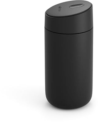 Fellow Carter Slide - Tasse à café de voyage avec couvercle à verrouillage coulissant - Gobelet à café anti-fuite avec intérieur en céramique et acier inoxydable isolés sous vide - Noir mat - 340 ml | Anti-fuite avec bouchon coulissant, double paroi en acier inoxydable, chaud ou froid pendant 6 h, sans BPA