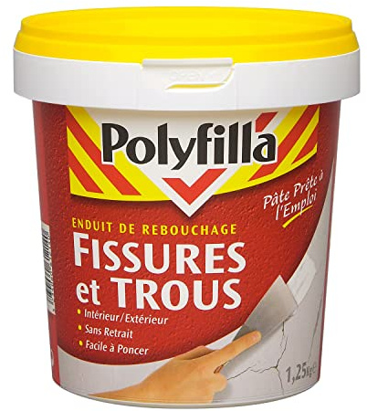 POLYFILLA Spachtelmasse für Risse und Löcher – ohne Schrumpfen – innen und außen – Paste 1,25 kg