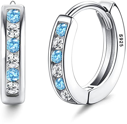 ORAZIO Kleine Creolen Ohrringe Silber 925 für Damen Mädchen Kinder | 925 Sterling Silber Knorpel Tiny Sleeper Huggie Ohrringe Roségoldene Hypoallergene Ohrringe für Kinder
