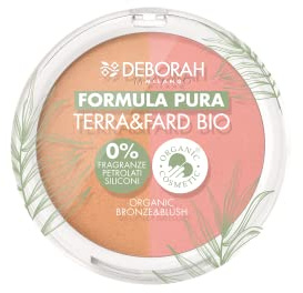 Deborah - Terra & Fard Formula Pura, con materie prime Biologiche e Vegane - Scalda il colorito e dona un finish radioso- Ideale per pelli sensibili - Colore n.1 Light, 9 gr