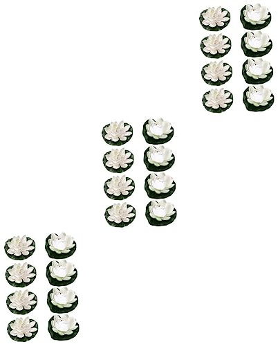 YARNOW 24stücke Künstliche Wasserlilie Teiliges Schwimmende Pflanzen-Dekoration Für Teich Aquarium Und Garten Realistische Lotusblumen Für Hochzeiten Und Feste Wetterfest Und