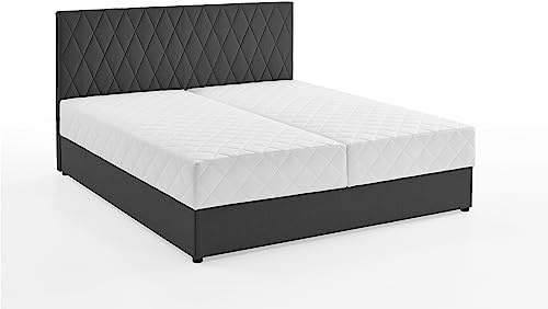 Atlantic Home Collection Stauraumbett Benita, mit Taschenfederkern 180 x 200 cm Anthrazit