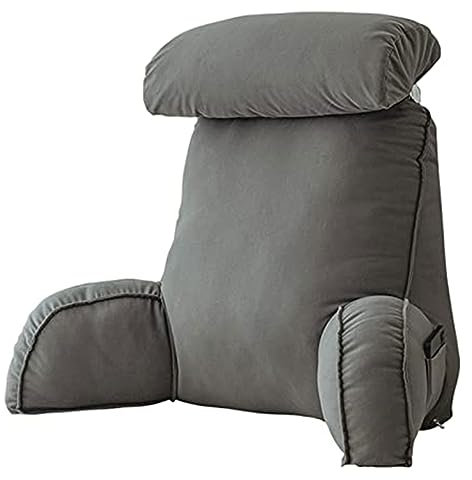 XIBANY Erwachsenen Lesekissen Lendenkissen Rückenkissen Bettauflage Kissen,mit Armlehnen & Waschbarer Bezug,Perfekt Für Lesen Entspannen Arbeiten Fernsehen,75×40×50cm/29.53×15.75×19.69in
