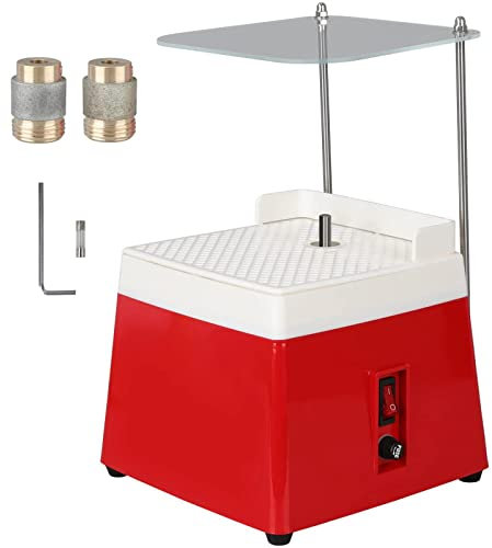 JMorCO Glasschleifer, Power-Farbschleifer, professioneller Buntglasschleifer, mit 5/8-Zoll- und 1-Zoll-Diamantschleifbits und Schallwand, 4200R Mini-DIY-Schleifwerkzeug-Set, Rot-110 V