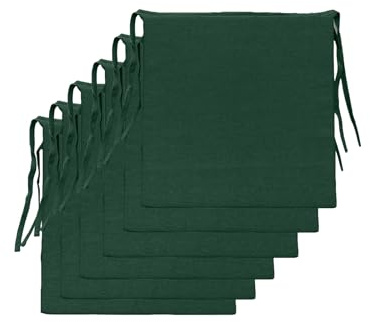 Il Tuo Artigiano Design Set mit 6 Sitzkissen für Küchenstühle, hergestellt in Italien, Stuhlkissen, 40 x 40 cm, Dicke 4 cm, Stoff, Baumwolle und Polyester, Füllung aus Frottee (Grün)