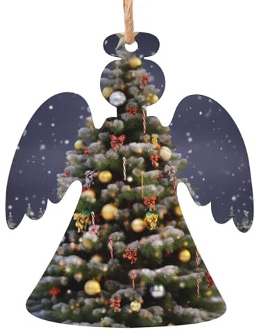 Weihnachtsbaum Holz Weihnachtsengel Form Ornamente Holz Weihnachtsbaum Hängende Dekoration Weihnachtsbaum Ornamente mit Seilen für Weihnachten Urlaub Dekorationen