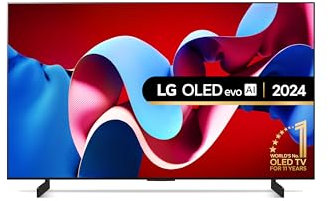 LG evo OLED42C44LA 42-Inch 4K UHD Smart TV, (α9 AI Processor, Dolby Atmos, Freeview Play and Amazon Alexa, 120Hz), Umber Brown [Model 2024]