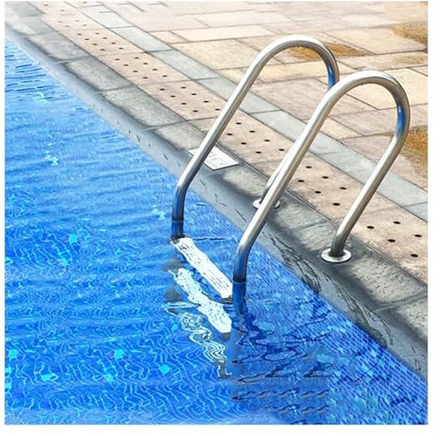 XPLKQXE Edelstahl-Poolleiter Über Dem Boden, 2/3-stufige Bodenstufe Für Innen-/Außenpool, rutschfeste Stufen Für Pooltreppen, Einfache Montage (Farbe : Silver, Größe : SF-215)