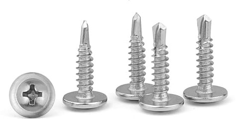 GGXZHT Vis Autotaraudeuses Metal, 110 Pièces Vis à Tôle Autoperceuses, Vis en Acier Inoxydable Pour Tôle d'acier, Aluminium, Bois, Plastique M4.2 x 19 mm