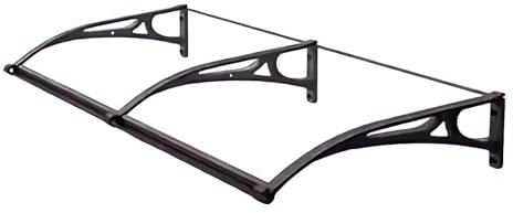 HXYhydrypd Vordach für Haustür, Aluminium-Schwarzhalterung Aus Polycarbonatplatte, Haustür Vordach, Balkon Überdachung, Fenstermarkisen Außen, Markisen for Decks(Size:80 * 240cm/31.5 * 94.5in)